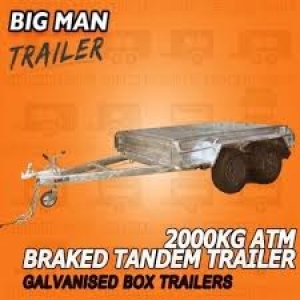 10X5 TANDEM AXLE NO CAGE BRAKED BOX TRAILERS GALVANISED CAGE